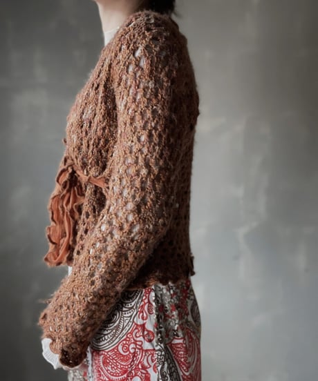 【USED】　Crochet Knit Cardigan/ 220220-035