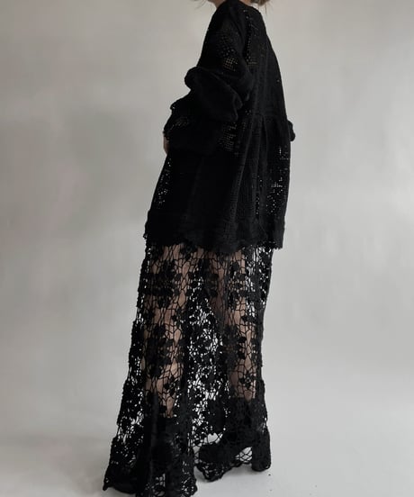 【RE;CIRCLE】 RE Crochet Black Lace One-piece / 220728-021