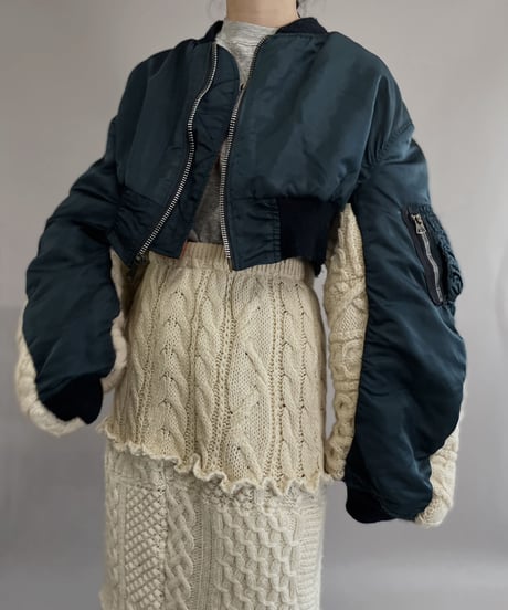 【RE;CIRCLE】 RE Short MA-1 Alan Docking Jacket Navy / 230112-028