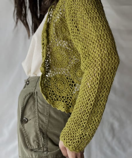 【USED】   Crochet Knit L/S Top③/210921-039