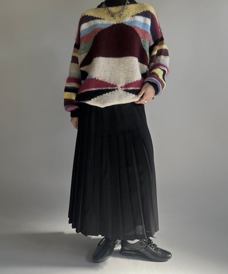 【USED】 Wool Pleats Skirt /250201-010