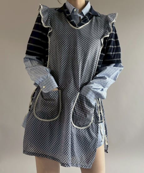 【USED】 Checked Pattern Euro Apron / 260321-007