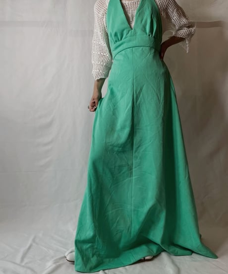 【USED】  Poly Halter Neck One-piece/20210819-009