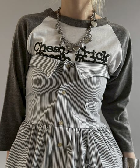 【RE;CIRCLE】  RE Stripe Shirt Mini One-Piece / 260611-011