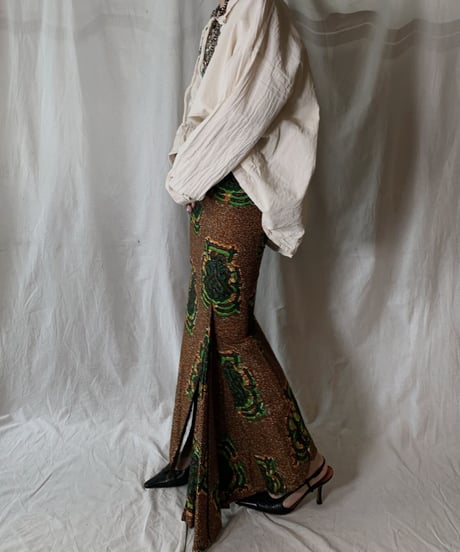 【USED】 African Batik Skirt③/210428-010