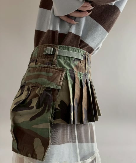【3月中旬頃発送 / RE;CIRCLE】 RE Military Camouflage Wrap Skirt / 260226-001