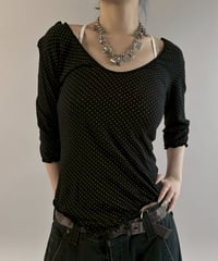 【USED】 L/S Dot Pattern Leotard Top / 260307-006