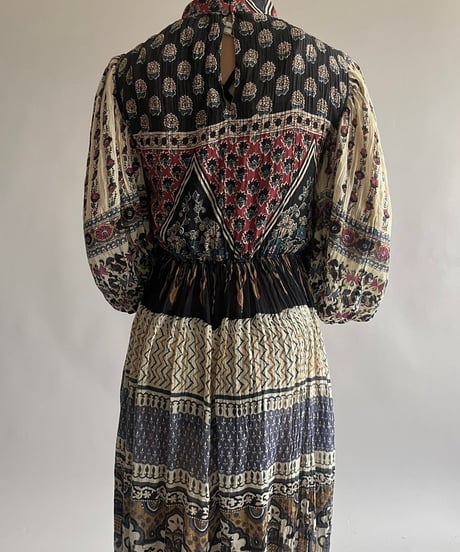 【RE;CIRCLE】 RE Indian Cotton Balloon Sleeved One-piece / 240912-002