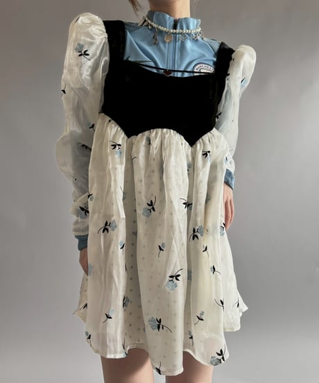 【USED】 Puff sleeves mini One-Piece  /250920-022