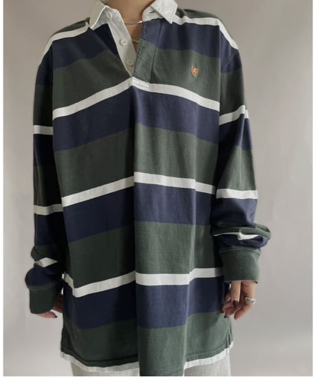 【USED】 Chaps Striped Rugby Shirt / 221203-021