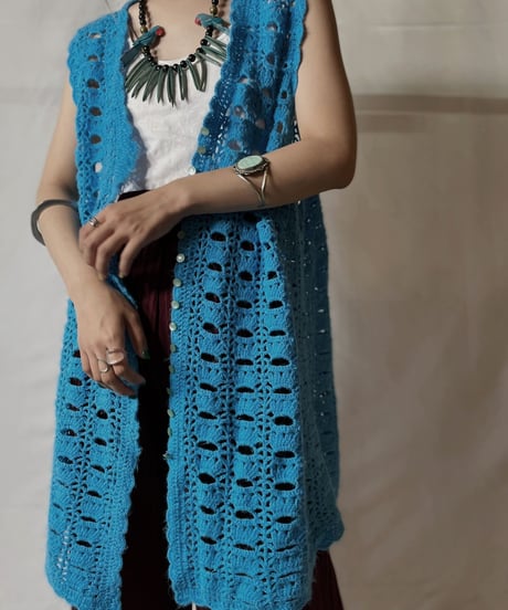 【USED】  Crochet N/S Long Vest/20210819-014