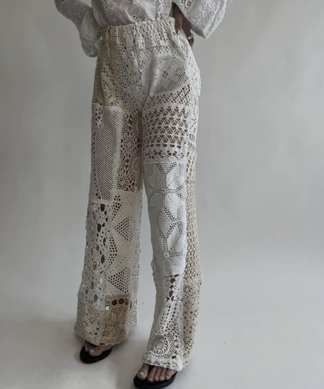 【RE;CIRCLE】 RE Crochet Patchwork Pants / 220728-029
