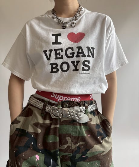 【USED】 GILADAN I ♡ VEGAN BOY'S T-Shirt / 250719-004