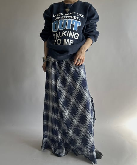 【USED】 Check Patterned Sheer Skirt / 241019-027
