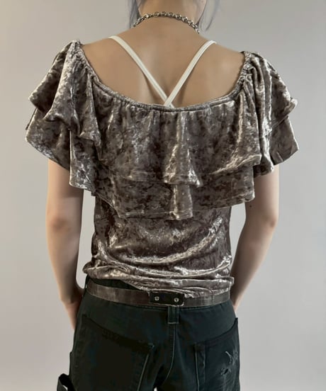 【USED】 N/S Velour Leotard Top / 260307-005