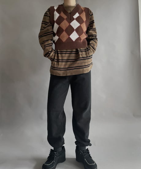 【USED】 Argyle Knit Vest / 230211-022