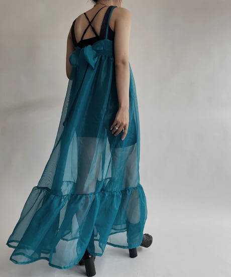 【RE;CIRCLE】 RE Sheer Blue Camisole One-piece / 220721-006