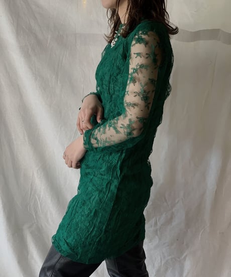 【USED】 Flower Patterned Race  Dress/210217-023