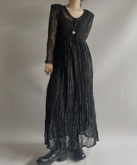 【USED】 Lace Sheer Long One-Piece / 231028-008