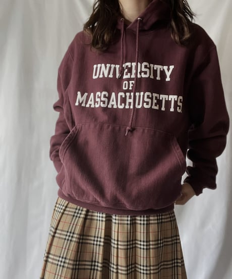 【USED】   Champion Revers Weave Hoodie UNIVERCITY OF MSSACHUSETTS/211028-006