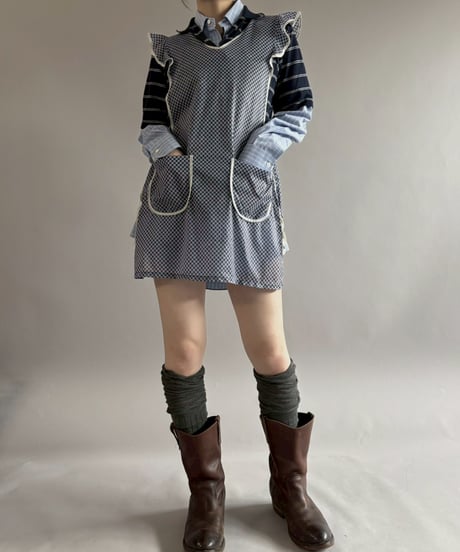 【USED】 Checked Pattern Euro Apron / 260321-007