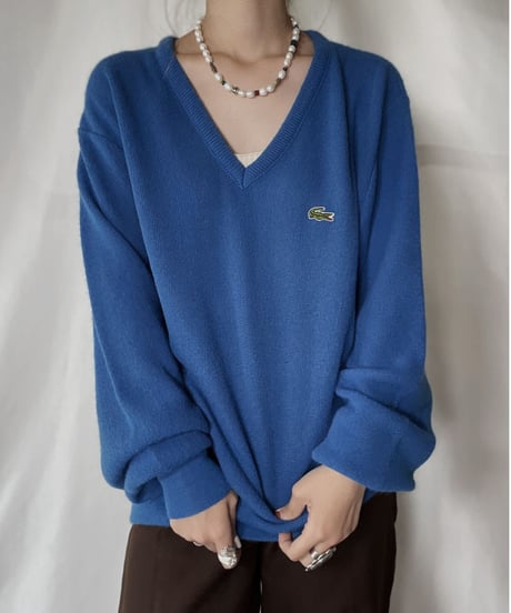 【USED】   LACOSTE Knit Top④/211126-010
