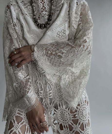 【RE;CIRCLE】 RE Crochet Lace Drawcord Top / 220526-031