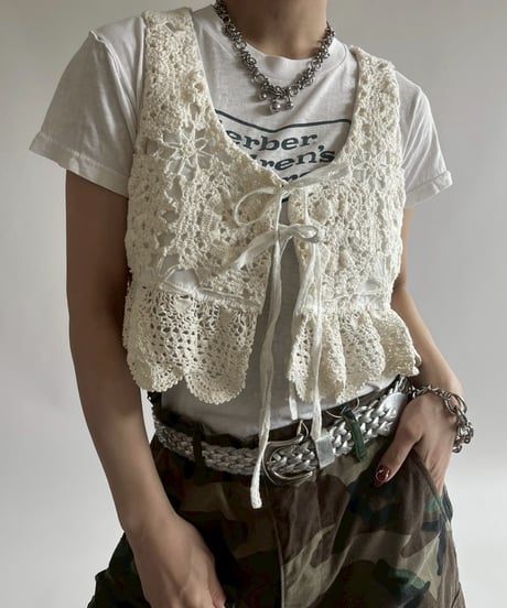 【RE;CIRCLE】RE Crochet Short Vest / 250515-006