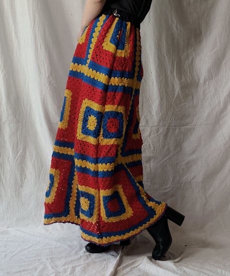 【RE;CIRCLE】 RE Granny Knit Long Skirt⑤/210421-017