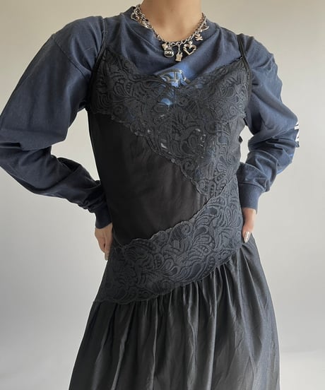 【USED】 Lace Pattern Camisole Long One-Piece /250201-005