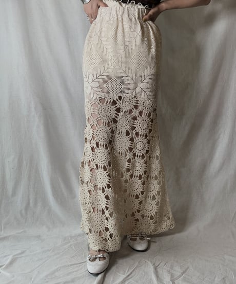 【RE;CIRCLE】 RE Crochet Long Skirt②/210512-017