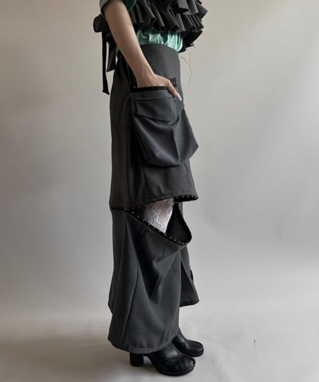 【RE;CIRCLE】 RE Suit Asymmetry Long Skirt/ 250717-003