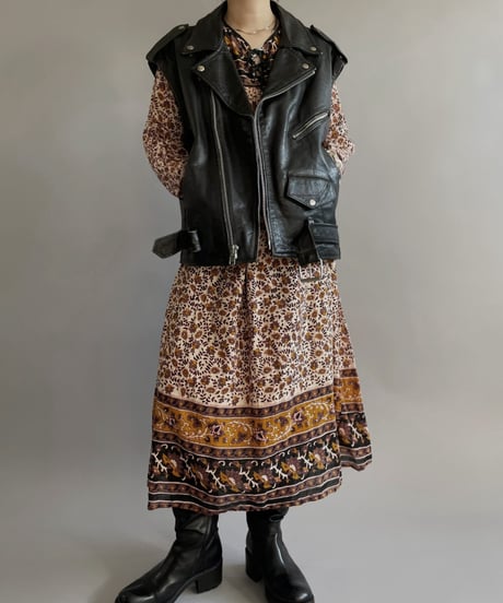 【USED】 Made in USA PARK Leather Rider's Vest /240127-022