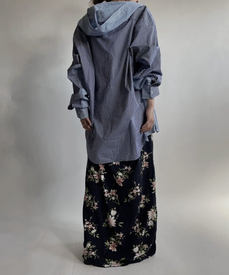 【RE;CIRCLE】 RE Stripe Shirt Mexican Hoodie / 220423-026