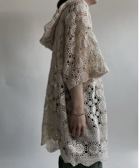 【RE;CIRCLE】 RE Crochet Lace S/S Hoodie / 220427-028