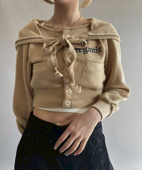 【RE;CIRCLE】 RE Hooded Acrylic Short Cardigan / 251016-008