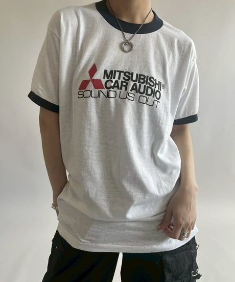 【USED】 Made in USA 80's SNEAKERS MITSUBISHI Ringer T-Shirt /250503-011