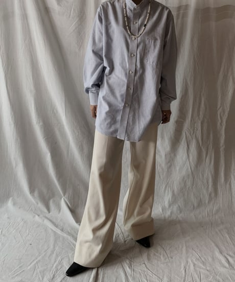 【RE;CIRCLE】 RE Stripe Band Collar Shirt④/210414-032