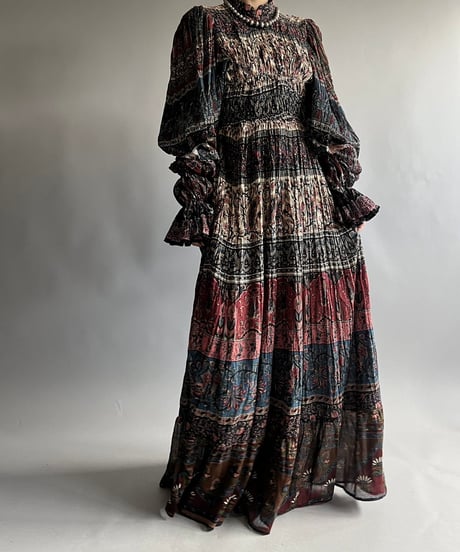 【RE;CIRCLE】 RE Indian Cotton Balloon Sleeved One-piece / 240912-004