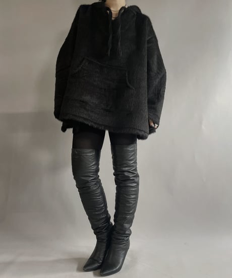 【RE;CIRCLE】 RE Mohair Mexican Hoodie Black / 230105-002