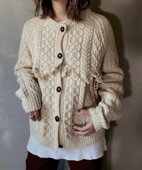 【RE;CIRCLE】 Fringe Cable Knit Cardigan ② / 201112-026