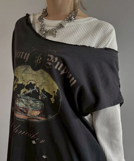 【USED】 Damage Cut-off T-shirt&Thermal Top /260607-029