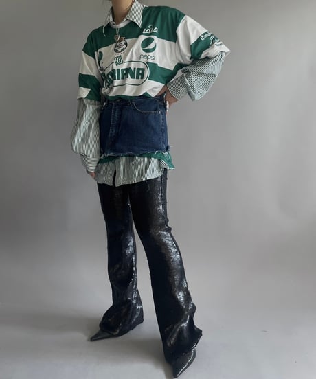 【USED】 Cut Off Denim Mini Skirt/  240302-010