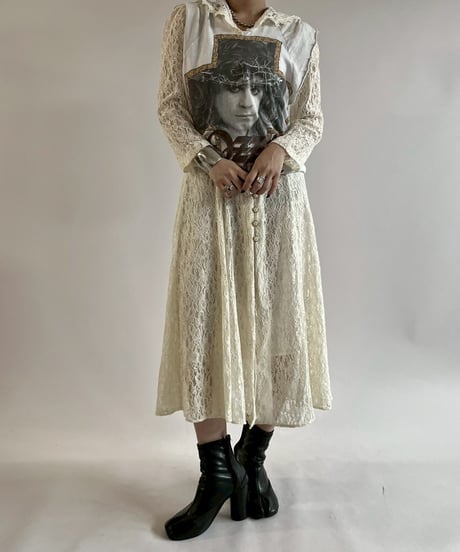 【USED】 Lace Pattern Long One-Piece /250621-024
