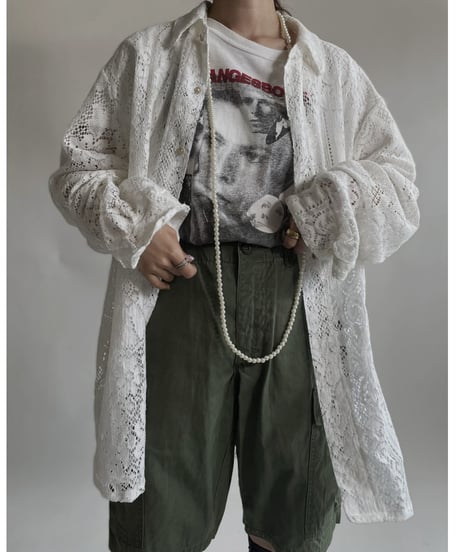 【RE;CIRCLE】 RE Crochet Lace Big Shirt / 220427-005