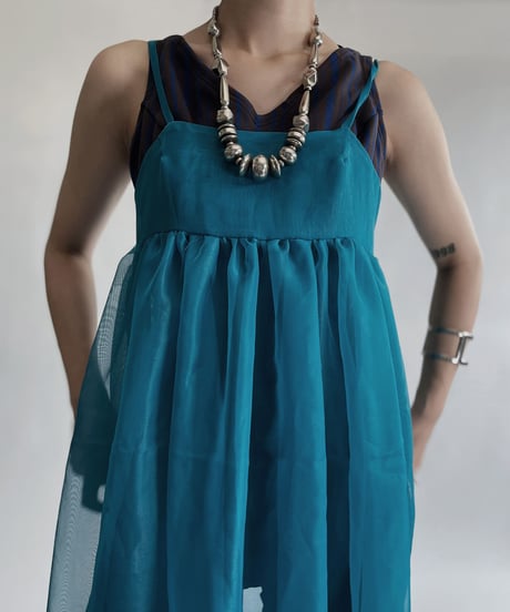 【RE;CIRCLE】 RE Sheer Blue Camisole One-piece / 220721-006