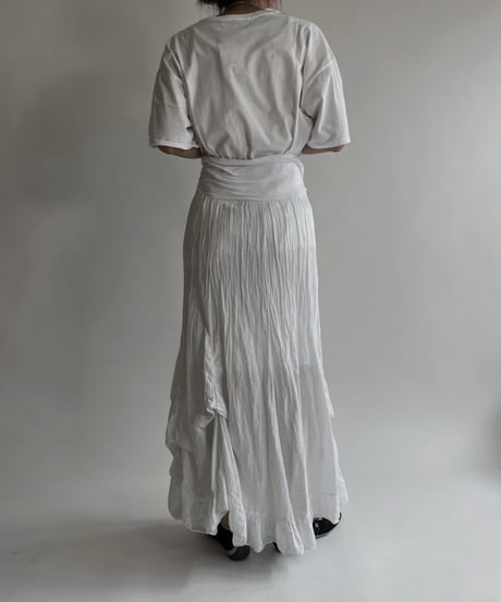 【USED】 White Cotton Long Skirt / 220507-032