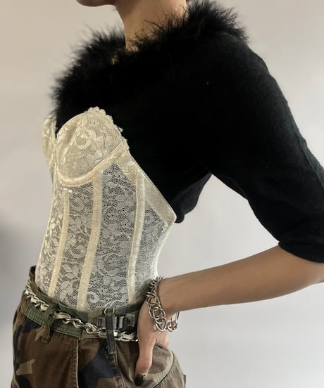 【USED】 Lace Patterned Corset Top /250104-046