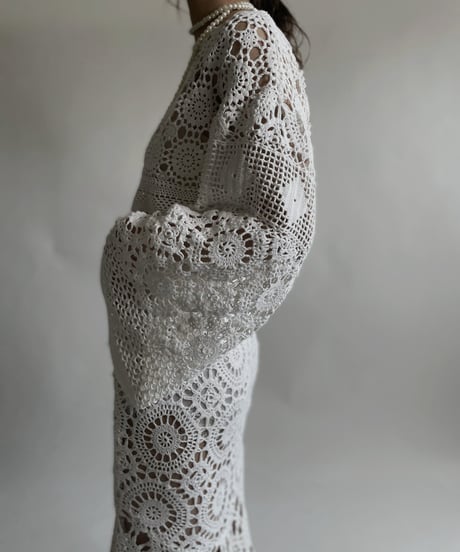 【RE;CIRCLE】 RE Crochet Lace Shirt Tops / 220427-011