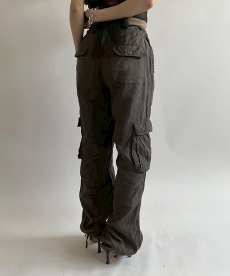 【USED】100% Linen Cargo Pants  / 250517-003